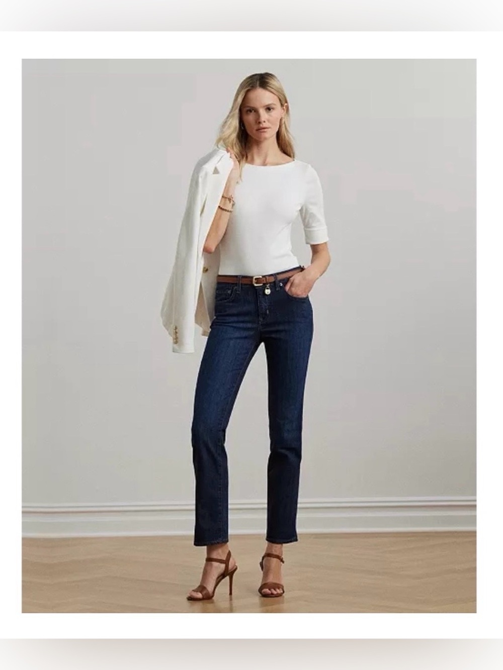 Ralph Lauren Modern Straight Curvy Dark Wash Jeans Sz 12